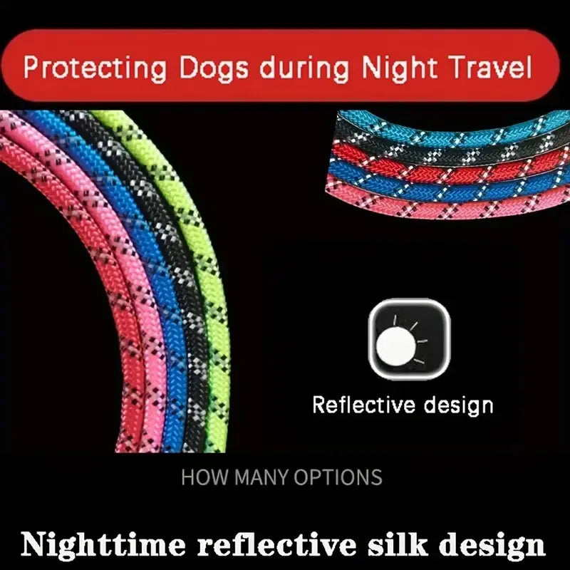 Reflective Dog Leash with Comfortable Cushioned Handle, Dual-Layer Heavy-Duty Design for Strong Dogs, Enhanced Safety and Control, No Tangle Leash