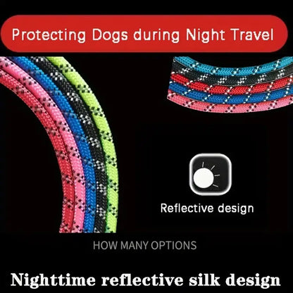 Reflective Dog Leash with Comfortable Cushioned Handle, Dual-Layer Heavy-Duty Design for Strong Dogs, Enhanced Safety and Control, No Tangle Leash