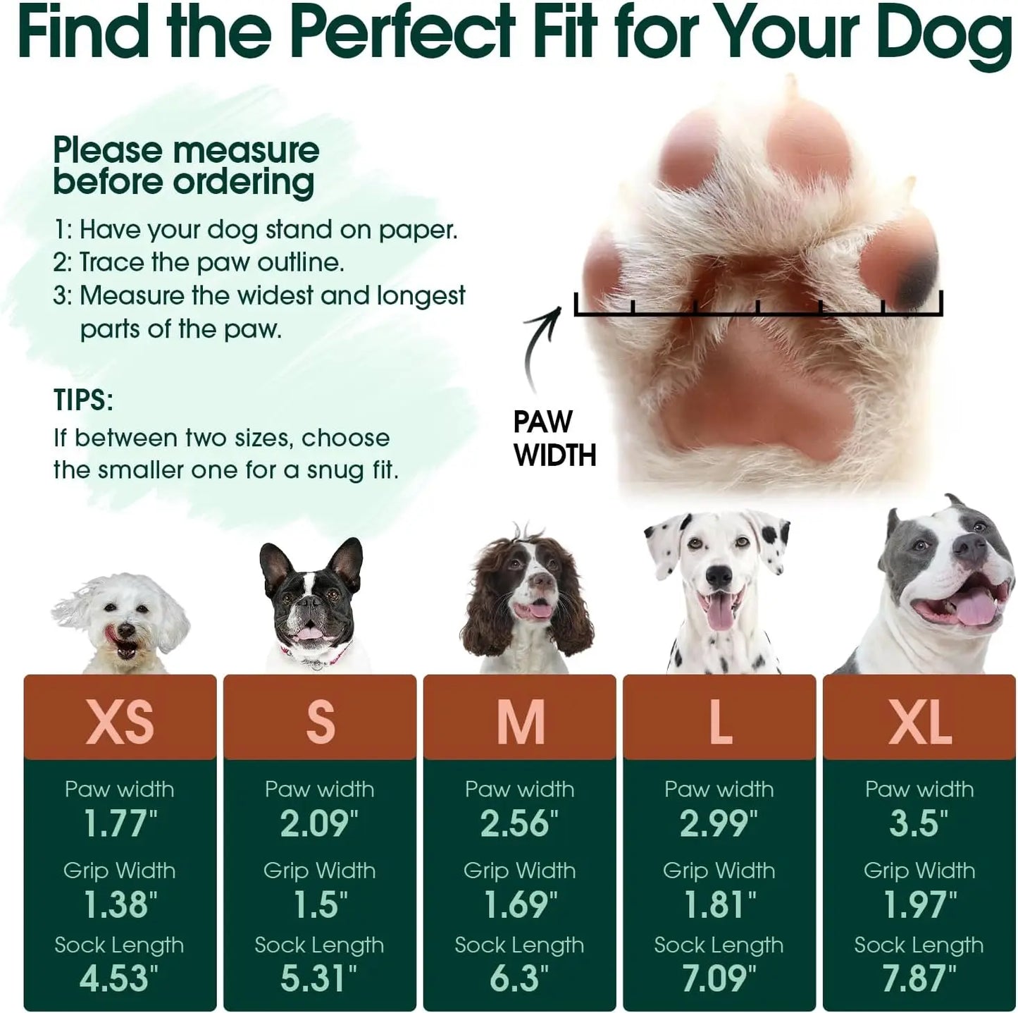 Kuoser Non Slip Blue Dog Socks for Hardwood Floors, 4Pack Anti-Slip Dog Grippy Socks to Prevent Licking Paws, Dogs Booties Paw Protectors with Double-Sided Traction for Small Medium Large Senior Dogs