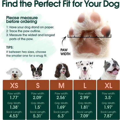 Kuoser Non Slip Blue Dog Socks for Hardwood Floors, 4Pack Anti-Slip Dog Grippy Socks to Prevent Licking Paws, Dogs Booties Paw Protectors with Double-Sided Traction for Small Medium Large Senior Dogs