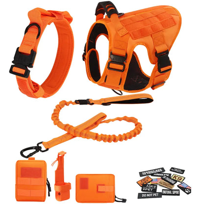 Tactical Dog Harness and Easy Control Training Dog Collar with Bungee Dog Leash Set, #Summervibes #Petlovers Heavy Duty Dog Harness with Handle, No-Pull Service Military Dog Vest Harness for Training Hunting Walking