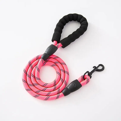 Reflective Dog Leash with Comfortable Cushioned Handle, Dual-Layer Heavy-Duty Design for Strong Dogs, Enhanced Safety and Control, No Tangle Leash