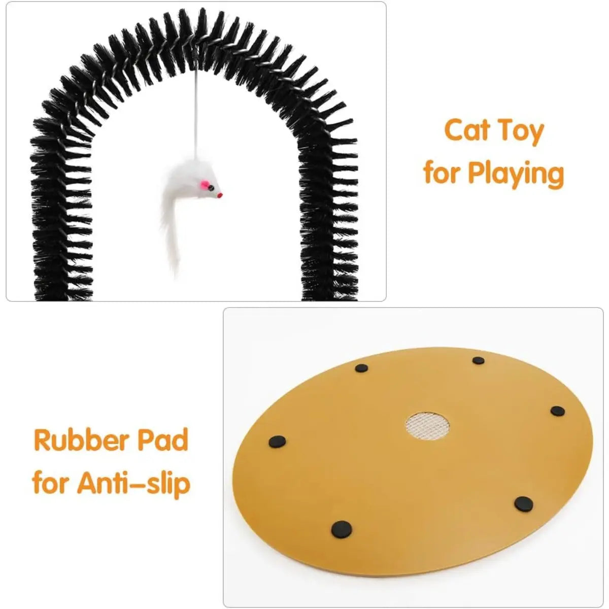 Heavy Duty Cat Self Grooming Arch with Gentle Massage Tips for Indoor Cats Effective Shedding Reduction and Stress Relief Easy Installation Pet Gift