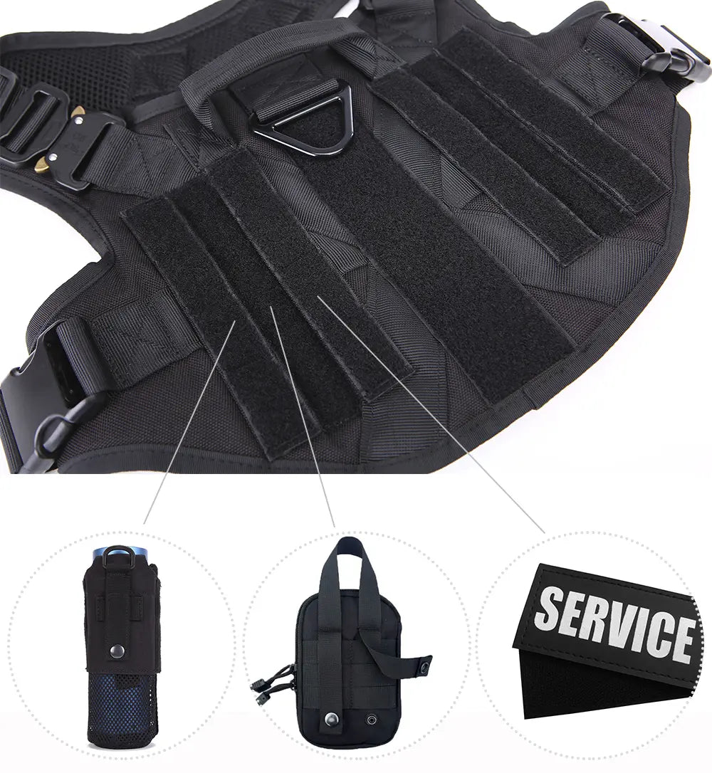 Tactical Dog Harness and Easy Control Training Dog Collar with Bungee Dog Leash Set, #Summervibes #Petlovers Heavy Duty Dog Harness with Handle, No-Pull Service Military Dog Vest Harness for Training Hunting Walking