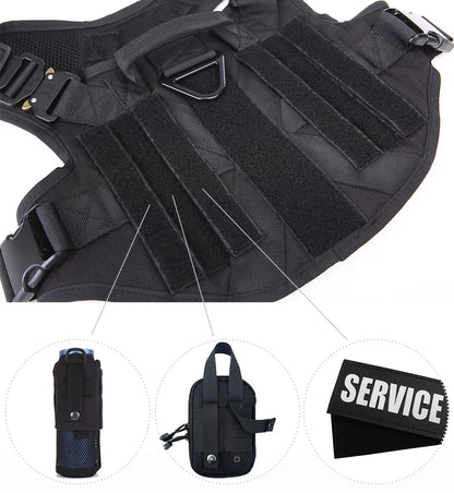 Tactical Dog Harness and Easy Control Training Dog Collar with Bungee Dog Leash Set, #Summervibes #Petlovers Heavy Duty Dog Harness with Handle, No-Pull Service Military Dog Vest Harness for Training Hunting Walking