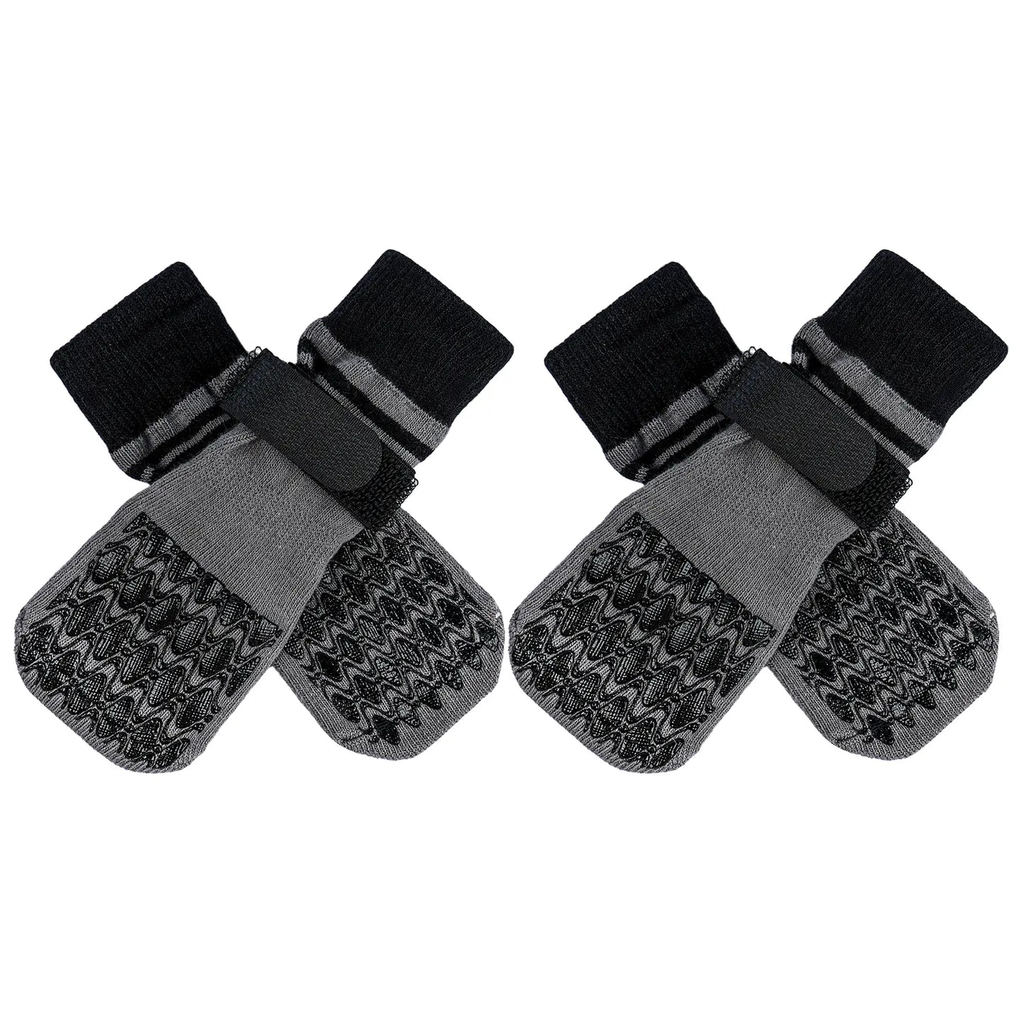 Kuoser Non Slip Blue Dog Socks for Hardwood Floors, 4Pack Anti-Slip Dog Grippy Socks to Prevent Licking Paws, Dogs Booties Paw Protectors with Double-Sided Traction for Small Medium Large Senior Dogs