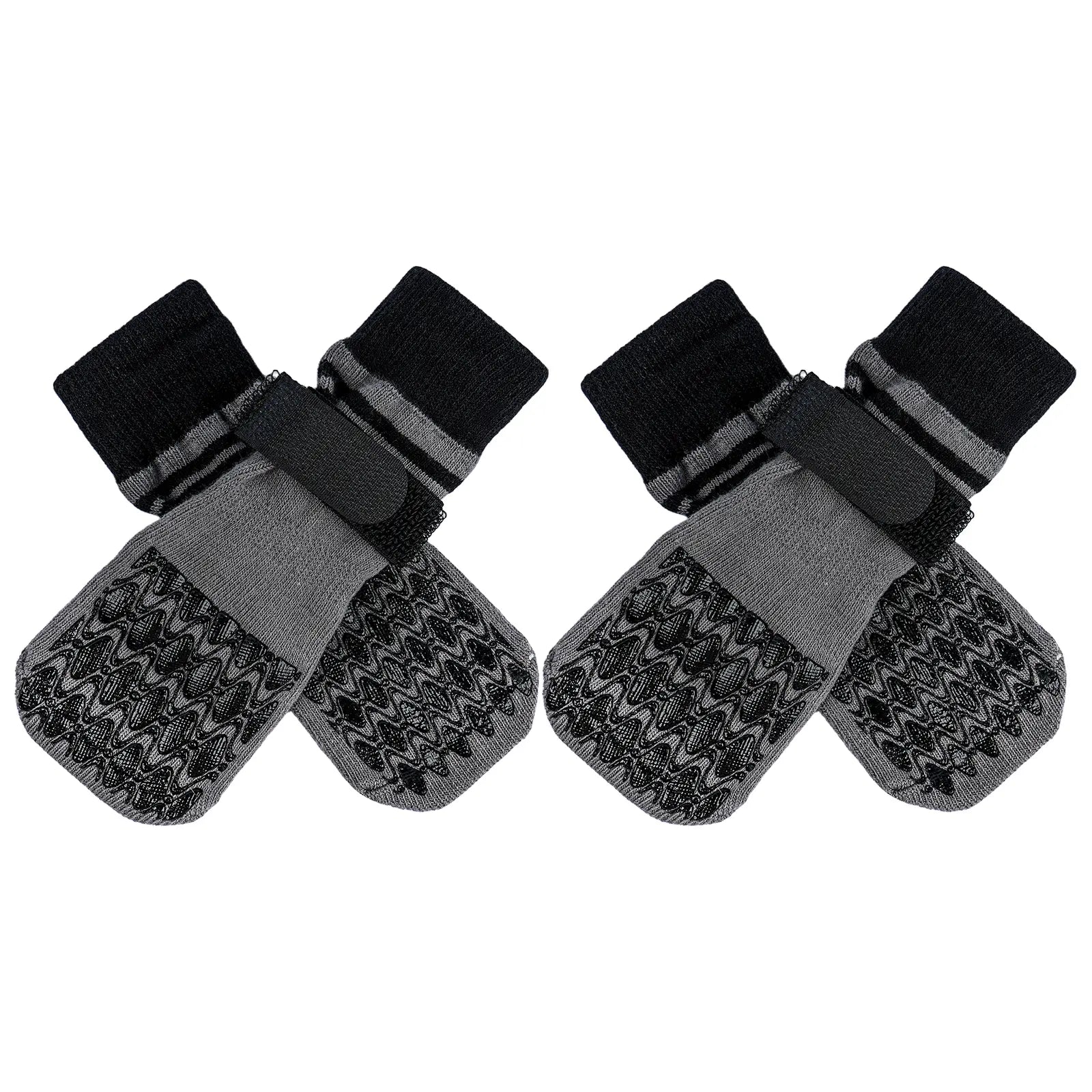Kuoser Non Slip Blue Dog Socks for Hardwood Floors, 4Pack Anti-Slip Dog Grippy Socks to Prevent Licking Paws, Dogs Booties Paw Protectors with Double-Sided Traction for Small Medium Large Senior Dogs