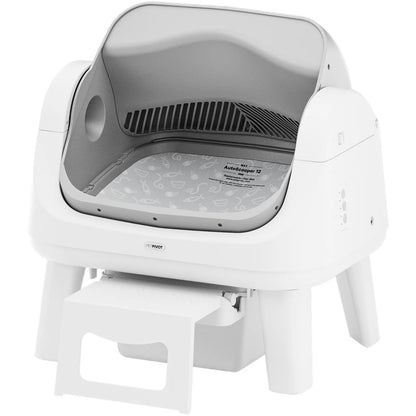 Petpivot Autoscooper 12 Lite Open Top Self Cleaning Cat Litter Box, Automatic Litter Box with 7 Pairs of Safety Sensors, Anti-Pinch Protection, Easy Access Step for Senior Cats Summervibes Petlovers