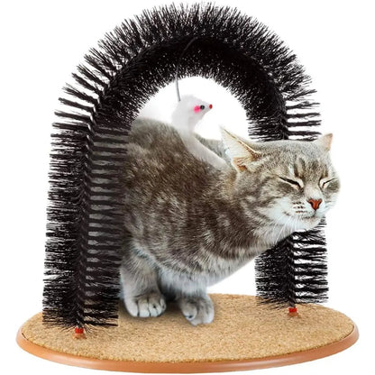 Heavy Duty Cat Self Grooming Arch with Gentle Massage Tips for Indoor Cats Effective Shedding Reduction and Stress Relief Easy Installation Pet Gift