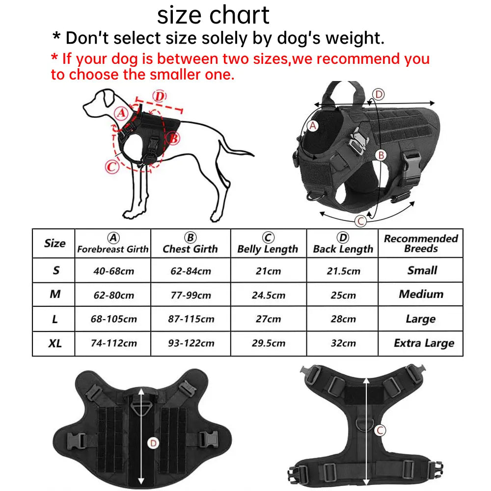 Tactical Dog Harness and Easy Control Training Dog Collar with Bungee Dog Leash Set, #Summervibes #Petlovers Heavy Duty Dog Harness with Handle, No-Pull Service Military Dog Vest Harness for Training Hunting Walking