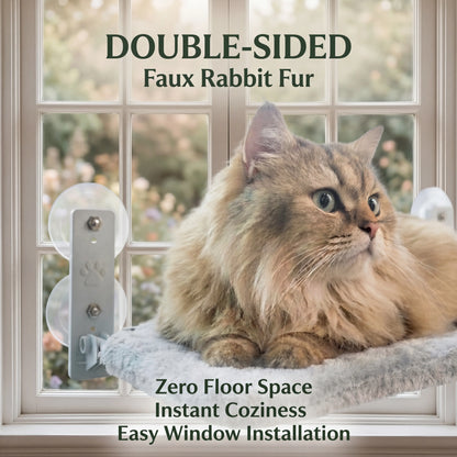 Foldable Cat Window Perch - Cordless Space Saving Hammock, Jumbo Suction Cups, Robust Metal Frame, Cat Bed for Indoor Cats,Rv & Car Travel Home House