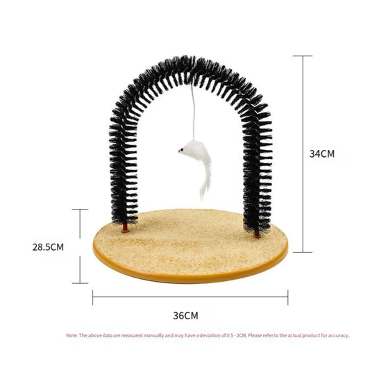 Heavy Duty Cat Self Grooming Arch with Gentle Massage Tips for Indoor Cats Effective Shedding Reduction and Stress Relief Easy Installation Pet Gift