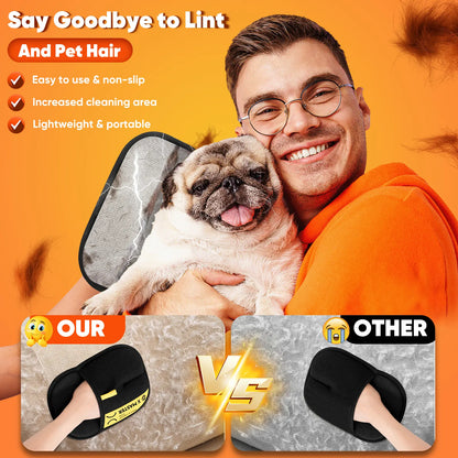 Upgrade Pet Hair Remover Electrostatic Gloves, Reusable Pet Hair Removal Glove for Cats & Dogs, Premium Cat & Dog Hair Remover Mitt for Couch Furniture Carpet Car Seat