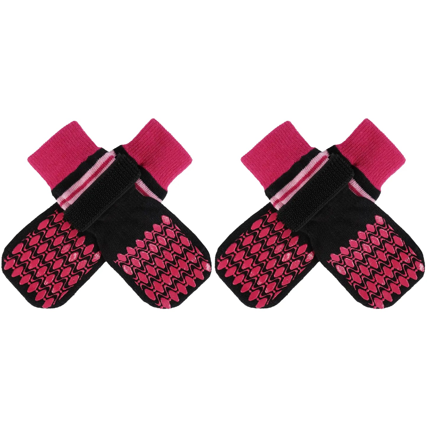Kuoser Non Slip Blue Dog Socks for Hardwood Floors, 4Pack Anti-Slip Dog Grippy Socks to Prevent Licking Paws, Dogs Booties Paw Protectors with Double-Sided Traction for Small Medium Large Senior Dogs