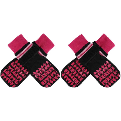 Kuoser Non Slip Blue Dog Socks for Hardwood Floors, 4Pack Anti-Slip Dog Grippy Socks to Prevent Licking Paws, Dogs Booties Paw Protectors with Double-Sided Traction for Small Medium Large Senior Dogs
