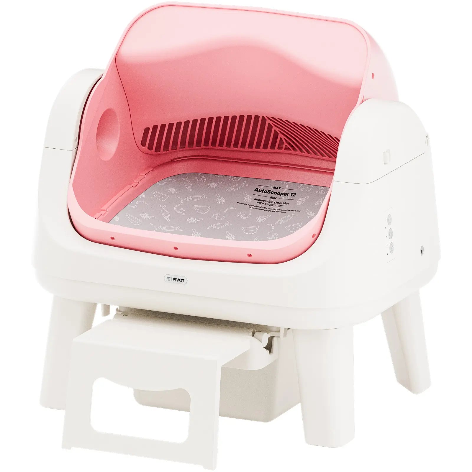 Petpivot Autoscooper 12 Lite Open Top Self Cleaning Cat Litter Box, Automatic Litter Box with 7 Pairs of Safety Sensors, Anti-Pinch Protection, Easy Access Step for Senior Cats Summervibes Petlovers