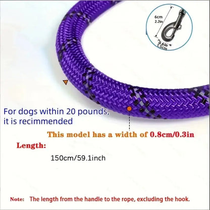 Reflective Dog Leash with Comfortable Cushioned Handle, Dual-Layer Heavy-Duty Design for Strong Dogs, Enhanced Safety and Control, No Tangle Leash