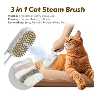 [Furevercare] Pet Steam Brush for Shedding with Anti-Static Technology & USB Rechargeable for Dogs Cats & Other Pets
