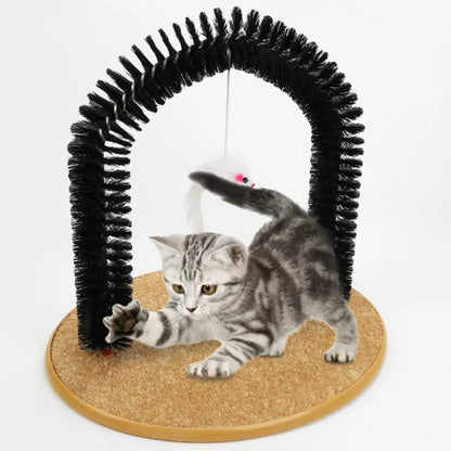 Heavy Duty Cat Self Grooming Arch with Gentle Massage Tips for Indoor Cats Effective Shedding Reduction and Stress Relief Easy Installation Pet Gift